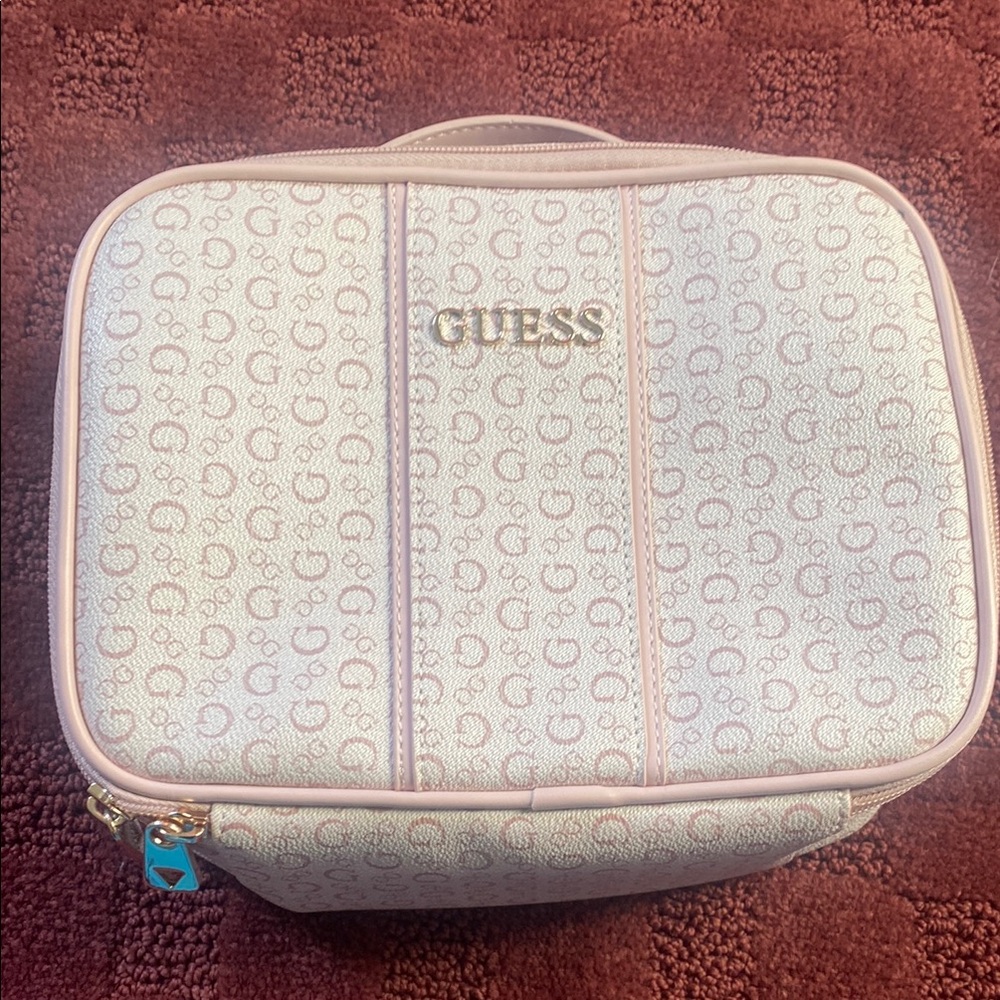 Guess Beige and Pink Monogram Bag